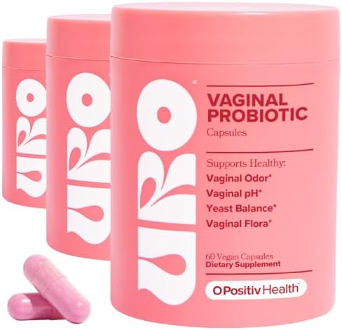 O Positiv URO Vaginal Probiotics for Women pH Balance with Prebiotics & Lactobacillus   Vaginal Health Supplement   Promote Healthy Vaginal Odor & Flora  60 Count  Pack of 1   1 Month Supply