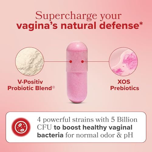 O Positiv URO Vaginal Probiotics for Women pH Balance with Prebiotics & Lactobacillus   Vaginal Health Supplement   Promote Healthy Vaginal Odor & Flora  60 Count  Pack of 1   1 Month Supply