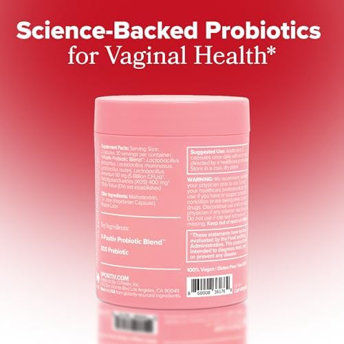 O Positiv URO Vaginal Probiotics for Women pH Balance with Prebiotics & Lactobacillus   Vaginal Health Supplement   Promote Healthy Vaginal Odor & Flora  60 Count  Pack of 1   1 Month Supply