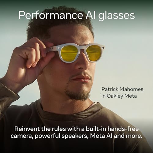 Oakley Meta HSTN  Warm Grey   Smart AI Glasses for Men  Women   Performance for Sports  Athletes   Camera  Audio  Video   8 Hour Battery   3K HD Resolution   Prizm  Polarized Transitions  Lenses