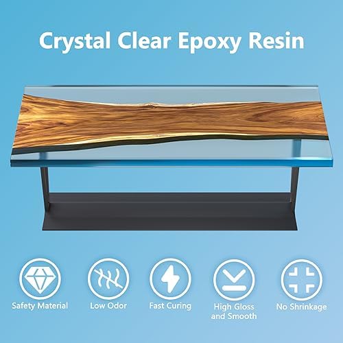 OcePor Epoxy Resin 2 Gallon  Crystal Clear Epoxy Resin Kit  No Yellowing No Bubble Art Casting for Art Crafts  Jewelry Making  Wood & Molds 1 Gallon x 2 