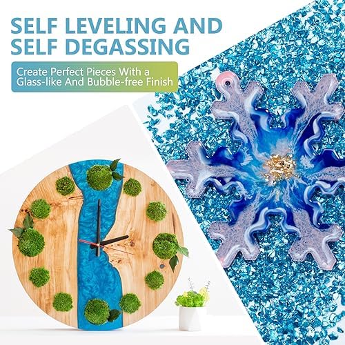 OcePor Epoxy Resin 2 Gallon  Crystal Clear Epoxy Resin Kit  No Yellowing No Bubble Art Casting for Art Crafts  Jewelry Making  Wood & Molds 1 Gallon x 2 