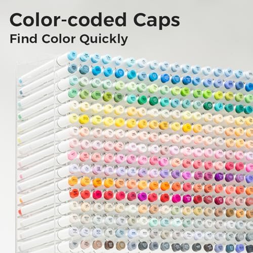 Ohuhu Alcohol Markers Brush Tip   168 color Art Marker Set Double Tipped Alcohol based Markers for Artist Adults Coloring Illustration  Brush & Chisel   Honolulu   Refillable Ink