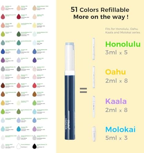 Ohuhu Alcohol Markers Brush Tip   168 color Art Marker Set Double Tipped Alcohol based Markers for Artist Adults Coloring Illustration  Brush & Chisel   Honolulu   Refillable Ink