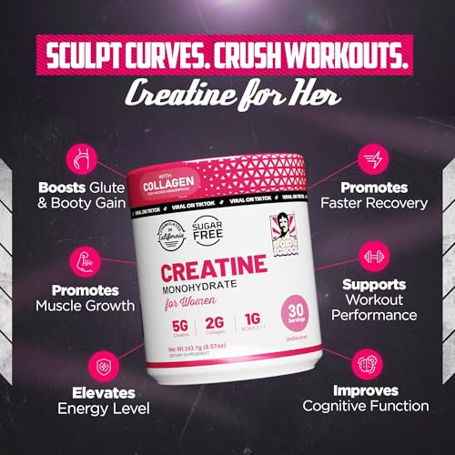 Old School Labs 5000mg Creatine Monohydrate Powder  Optimized Creatine for Women  2000mg Collagen  1g BCAA 2 1 1 Supports Lean Muscles & Recovery  Energy & Stamina   Made in USA  30 Servings