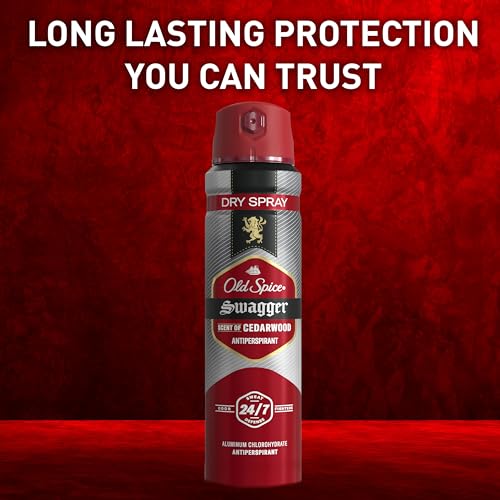 Old Spice Dry Spray Antiperspirant Deodorant for Men  24/7 Sweat & Odor Protection  24/7 Sweat Defense & Lasting Freshness  Swagger with Cedarwood Scent  4 3 oz  Pack of 3 