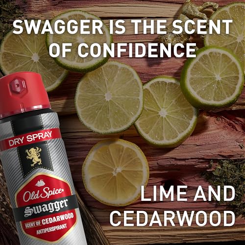 Old Spice Dry Spray Antiperspirant Deodorant for Men  24/7 Sweat & Odor Protection  24/7 Sweat Defense & Lasting Freshness  Swagger with Cedarwood Scent  4 3 oz  Pack of 3 