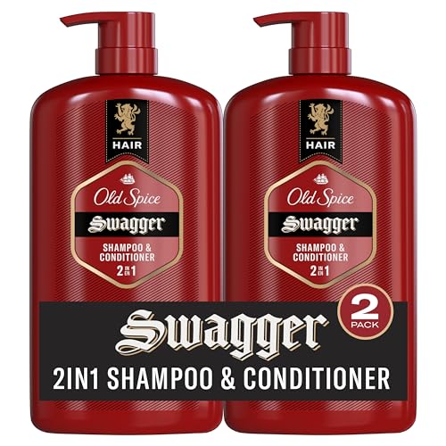 Old Spice Swagger - Juego de champú y acondicionador 2 en 1 para hombres, aroma a madera de cedro y lima, cabello más saludable, más completo, de aspecto más hidratado, calidad de peluquería, 29.2