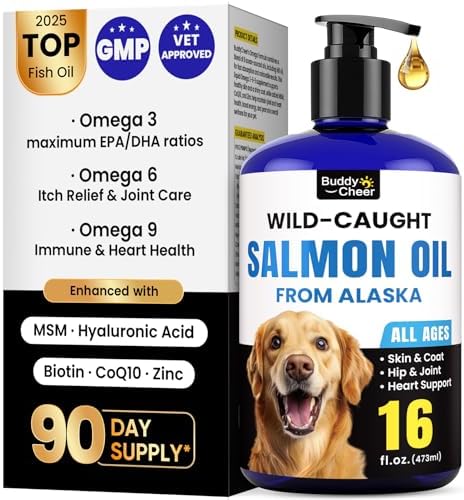 Omega 3 for Dogs   Salmon Oil for Dogs Skin & Coat Health  Fish Oil Supplement for Dog Shedding  Itch & Hot Spot Relief  Allergy Chews with EPA & DHA Fatty Acids for Skin & Joint Support   180 Ct