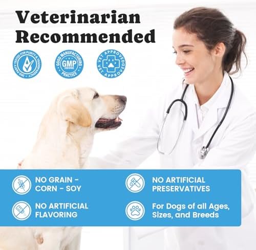 Omega 3 for Dogs   Salmon Oil for Dogs Skin & Coat Health  Fish Oil Supplement for Dog Shedding  Itch & Hot Spot Relief  Allergy Chews with EPA & DHA Fatty Acids for Skin & Joint Support   180 Ct