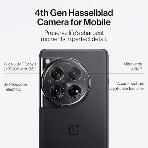 OnePlus 12 Unlocked Android Phone Snapdragon 8 Gen 3 Phone w/ 16GB RAM Hasselblad Camera Dual SIM 2K 120Hz ProXDR Display 5400mAh Battery SUPERVOOC Charging OxygenOS 512GB Silky Black