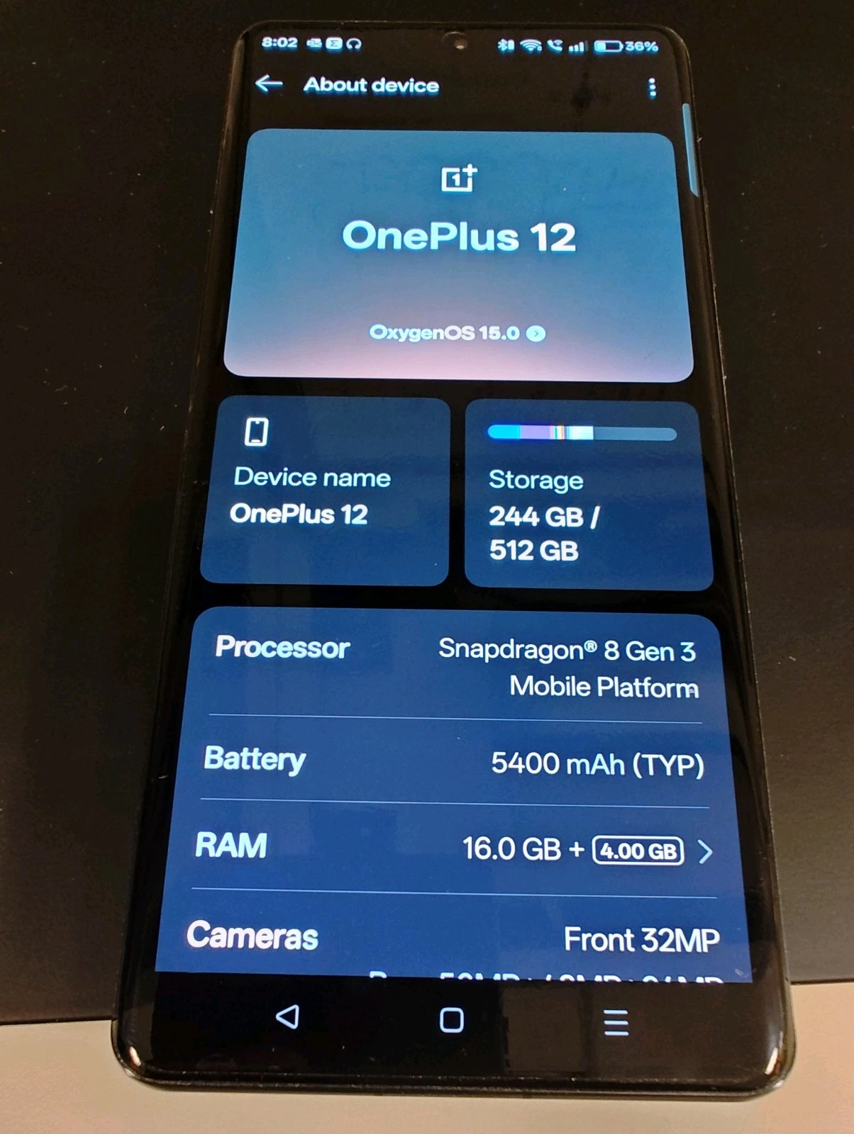 OnePlus 12 Unlocked  Black  512GB  6 8" Screen  Great Condition