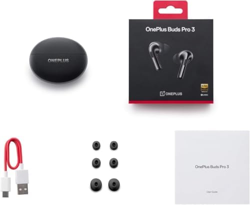 OnePlus Buds Pro 3  Wireless Bluetooth Earbuds  Noise Canceling Earbuds  Deep Bass  Immersive Sound  Up to 44 Hour Playtime with Charging case  Midnight Opus