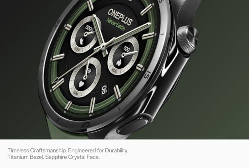 OnePlus Watch 3 Emerald Titantium  32GB  120 Hour Battery  Health & Fitness Tracking  Sapphire Crystal Design  Titanium Bezel  Dual Engine  Wear OS by Google