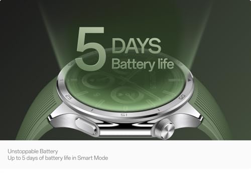 OnePlus Watch 3 Emerald Titantium  32GB  120 Hour Battery  Health & Fitness Tracking  Sapphire Crystal Design  Titanium Bezel  Dual Engine  Wear OS by Google