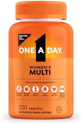 One A Day Multivitamin for Women  Daily Vitamins for Woman with Biotin  Calcium  Folic Acid  Iron & Zinc  Complete Women s Vitamins  200 Ct  Packaging May Vary 
