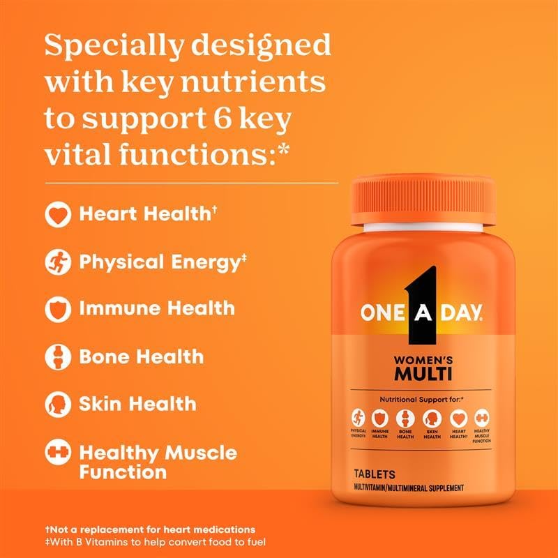One A Day Multivitamin for Women  Daily Vitamins for Woman with Biotin  Calcium  Folic Acid  Iron & Zinc  Complete Women s Vitamins  200 Ct  Packaging May Vary 