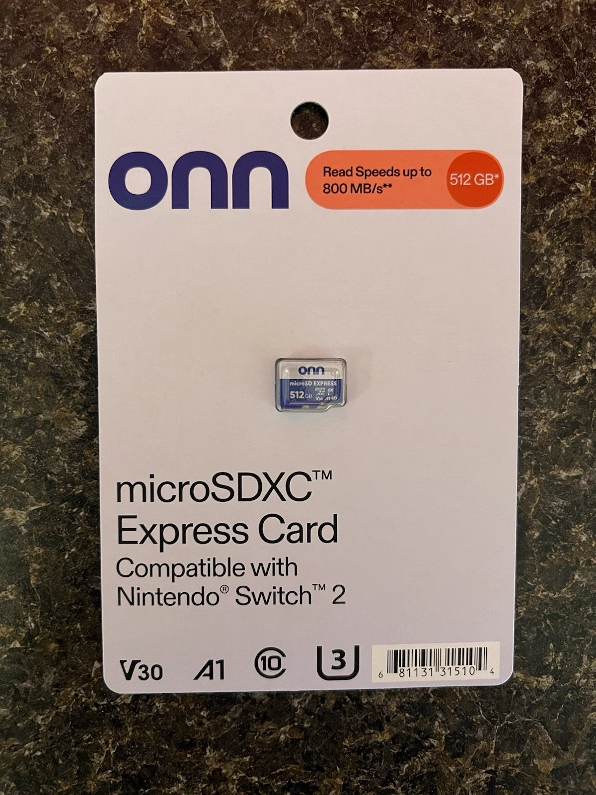 Onn Brand 512 GB Micro SD Express Card Nintendo Switch 2 NEW SEALED IN HAND