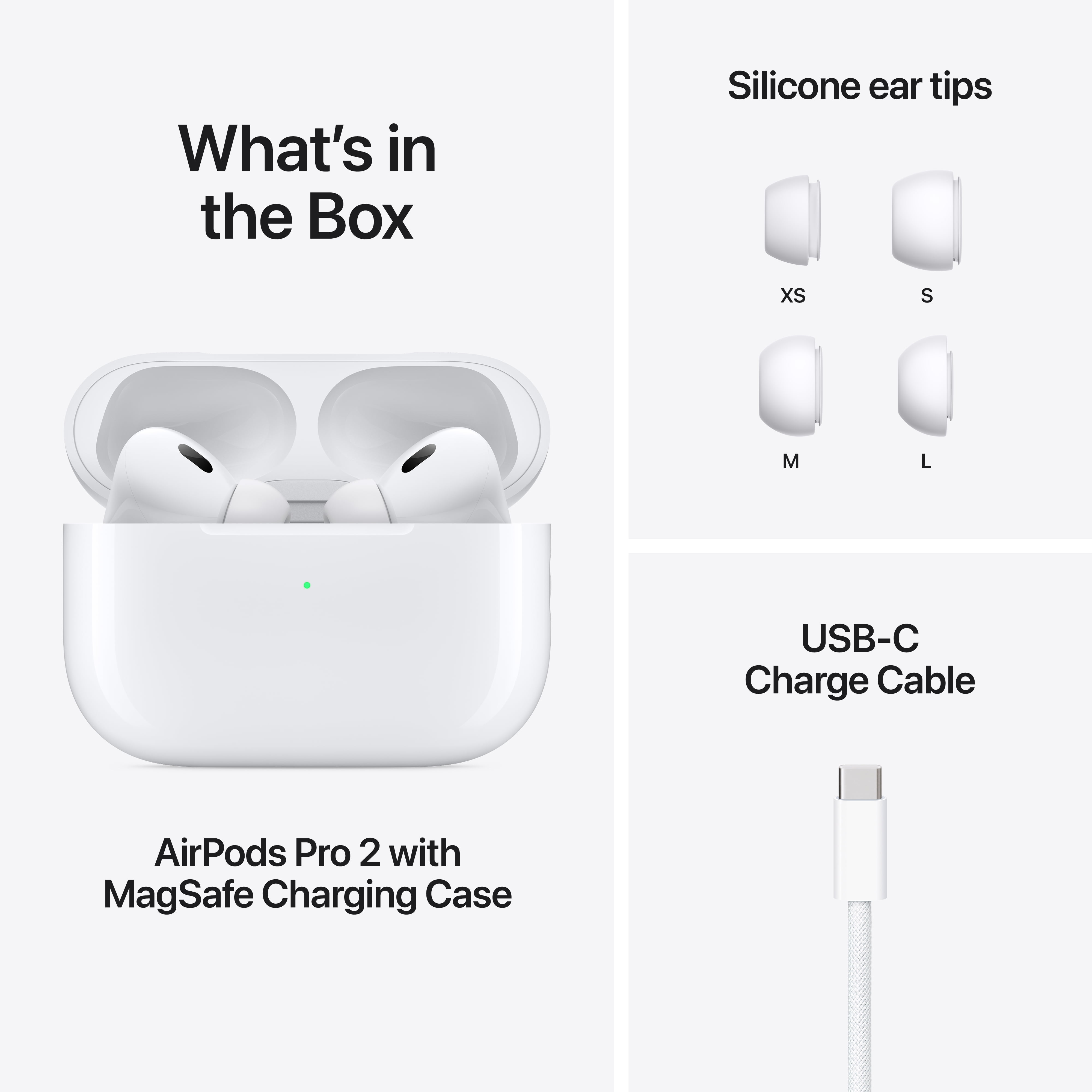 Open Box Apple AirPods Pro 2  Wireless Earbuds  Active Noise Cancellation  Hearing Aid Feature