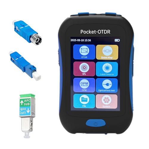 Optical Time Domain Reflectometer 3 5 inch Touch Screen Mini Pro Fiber Optic Tester 1310/1550 with Event Map  OPM  VFL  LS  Internal Storage