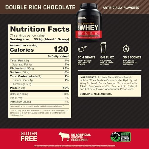Optimum Nutrition 100  Gold Standard Whey Protein Powder  Double Rich Chocolate  5 Pound  with Micronized Creatine Monohydrate Powder  Unflavored  120 Servings    Bundle Pack