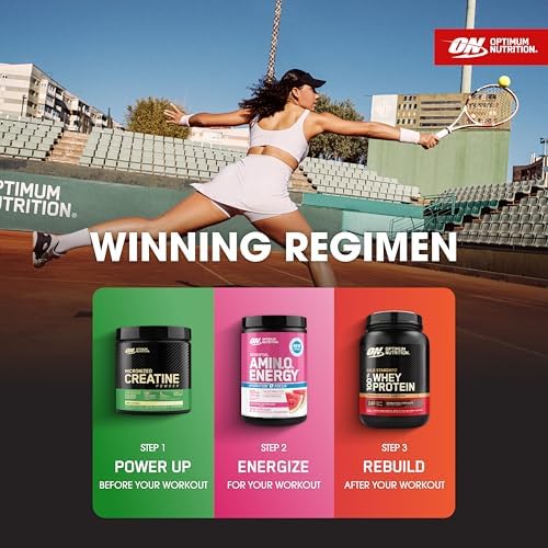 Optimum Nutrition Amino Energy   Pre Workout with Green Tea  BCAA  Amino Acids & Micronized Creatine Monohydrate Powder  Unflavored  Keto Friendly  60 Serving