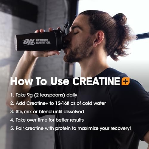 Optimum Nutrition Creatine Monohydrate Plus Powder  Orange Passionfruit Flavored Creatine Performance Blend With Electrolytes for Hydration  Added Vitamins  80 Servings  720 Grams  Packaging May Vary