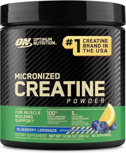 Optimum Nutrition Creatine  Micronized Creatine Monohydrate Powder  Supports Strength & Recovery  Banned Substance Tested  Unflavored  5g per Serving  60 Servings