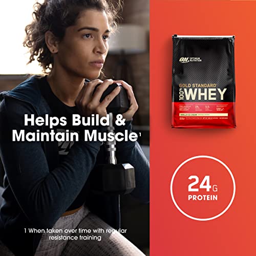 Optimum Nutrition Gold Standard 100  Whey Protein Powder  Vanilla Ice Cream  10 Pound  Packaging May Vary