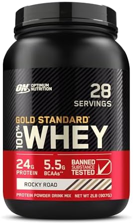 Optimum Nutrition Gold Standard 100  Whey Protein Powder  Vanilla Ice Cream  5 Pound  Packaging May Vary