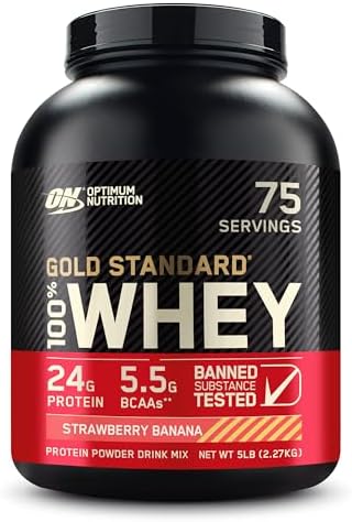 Optimum Nutrition Gold Standard 100  Whey Protein Powder  Vanilla Ice Cream  10 Pound  Packaging May Vary 