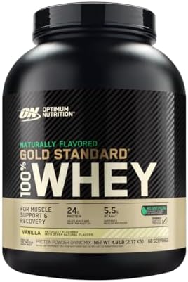 Optimum Nutrition Gold Standard 100  Whey Protein Powder  Vanilla Ice Cream  5 Pound  Packaging May Vary 