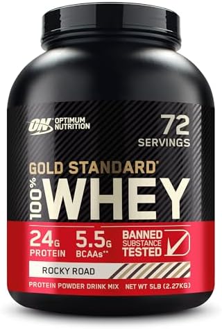 Optimum Nutrition Gold Standard 100  Whey Protein Powder  Vanilla Ice Cream  5 Pound  Packaging May Vary 