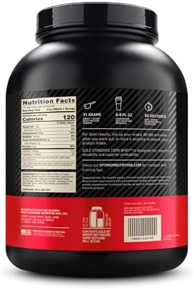 Optimum Nutrition Gold Standard 100  Whey Protein Powder  Vanilla Ice Cream  5 Pound  Packaging May Vary 