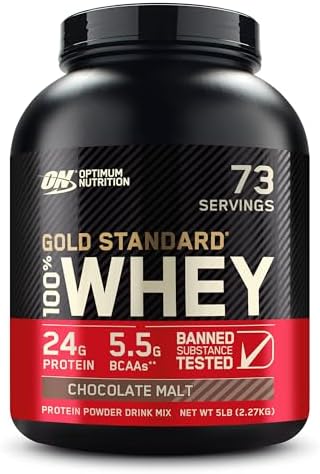 Optimum Nutrition Gold Standard 100  Whey Protein Powder  Vanilla Ice Cream  10 Pound  Packaging May Vary 