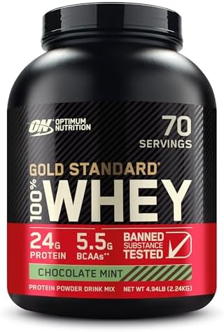 Optimum Nutrition Gold Standard 100  Whey Protein Powder  Vanilla Ice Cream  10 Pound   Pack of 2    Packaging May Vary 