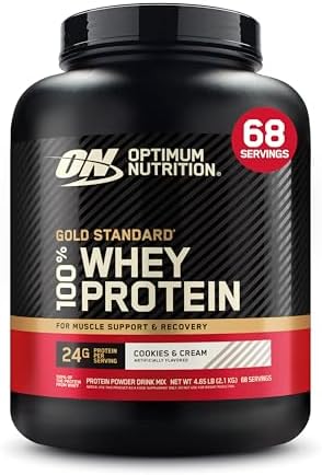 Optimum Nutrition Gold Standard 100  Whey Protein Powder  Vanilla Ice Cream  10 Pound   Pack of 2    Packaging May Vary 