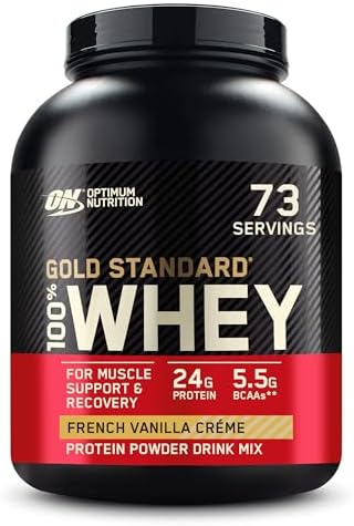 Optimum Nutrition Gold Standard 100  Whey Protein Powder  Vanilla Ice Cream  10 Pound   Pack of 2    Packaging May Vary 