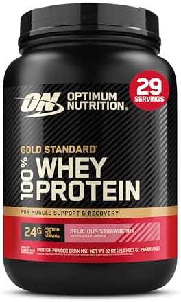 Optimum Nutrition Gold Standard 100  Whey Protein Powder  Vanilla Ice Cream  10 Pound   Pack of 2    Packaging May Vary 