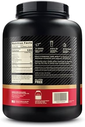 Optimum Nutrition Gold Standard 100  Whey Protein Powder  Delicious Strawberry  5 Pound  Packaging May Vary 