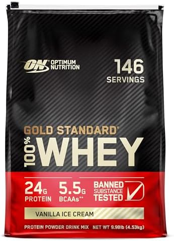 Optimum Nutrition Gold Standard 100  Whey Protein Powder  Delicious Strawberry  5 Pound  Packaging May Vary 