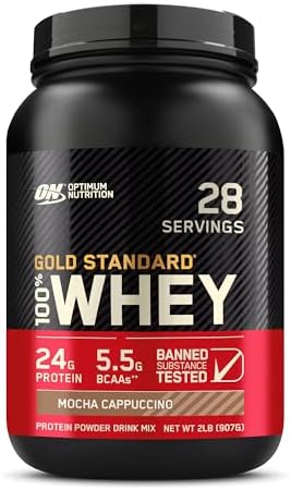 Optimum Nutrition Gold Standard 100  Whey Protein Powder  Delicious Strawberry  5 Pound  Packaging May Vary 
