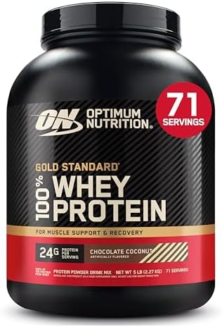 Optimum Nutrition Gold Standard 100  Whey Protein Powder  Vanilla Ice Cream  5 Pound  Packaging May Vary 