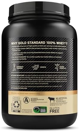 Optimum Nutrition Gold Standard 100  Whey Protein Powder  Double Rich Chocolate 1 98 Pound  Packaging May Vary 
