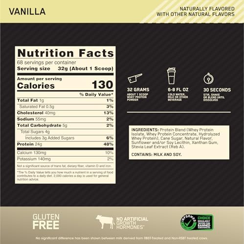 Optimum Nutrition Gold Standard 100  Whey Protein Powder  Double Rich Chocolate 1 98 Pound  Packaging May Vary 