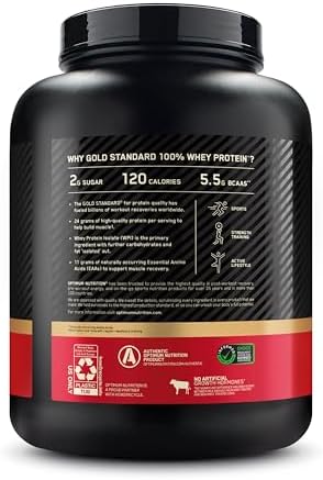 Optimum Nutrition Gold Standard 100  Whey Protein Powder  Extreme Milk Chocolate  5 Pound  Packaging May Vary 
