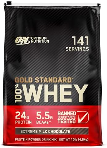 Optimum Nutrition Gold Standard 100  Whey Protein Powder  Extreme Milk Chocolate  5 Pound  Packaging May Vary 