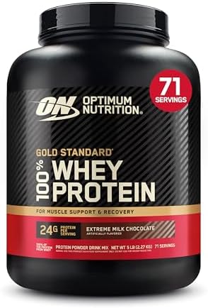 Optimum Nutrition Gold Standard 100  Whey Protein Powder  Extreme Milk Chocolate  5 Pound  Packaging May Vary 