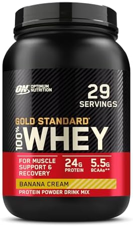 Optimum Nutrition Gold Standard 100  Whey Protein Powder  Vanilla Ice Cream  5 Pound  Packaging May Vary