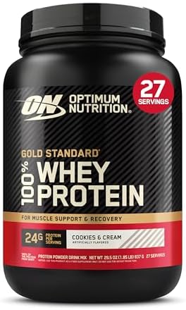 Optimum Nutrition Gold Standard 100  Whey Protein Powder  Vanilla Ice Cream  5 Pound  Packaging May Vary